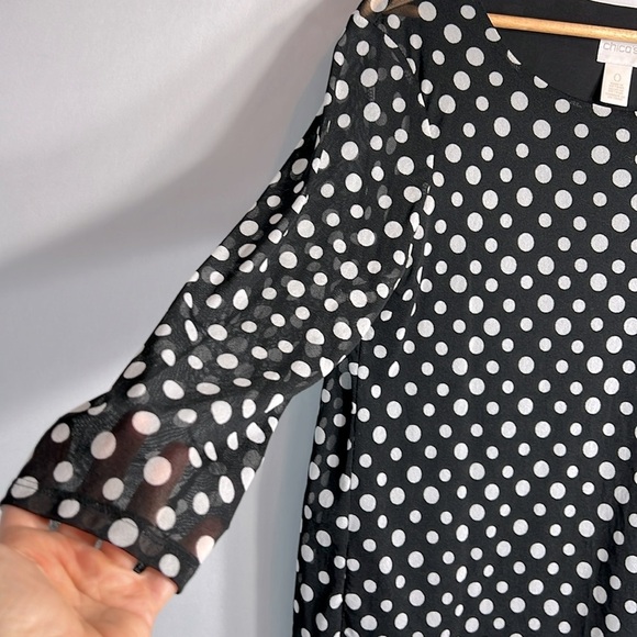 Chico's Knit Kit Perfect Polka-Dot Top size 0 (Small) - Picture 5 of 8